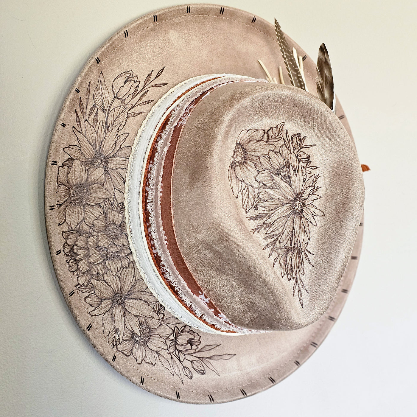 Custom Taupe Skinny Brim Hat - Laura L.