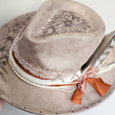 Custom Taupe Skinny Brim Hat - Laura L.