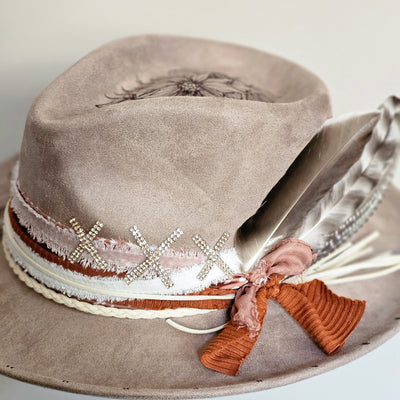 Custom Taupe Skinny Brim Hat - Laura L.