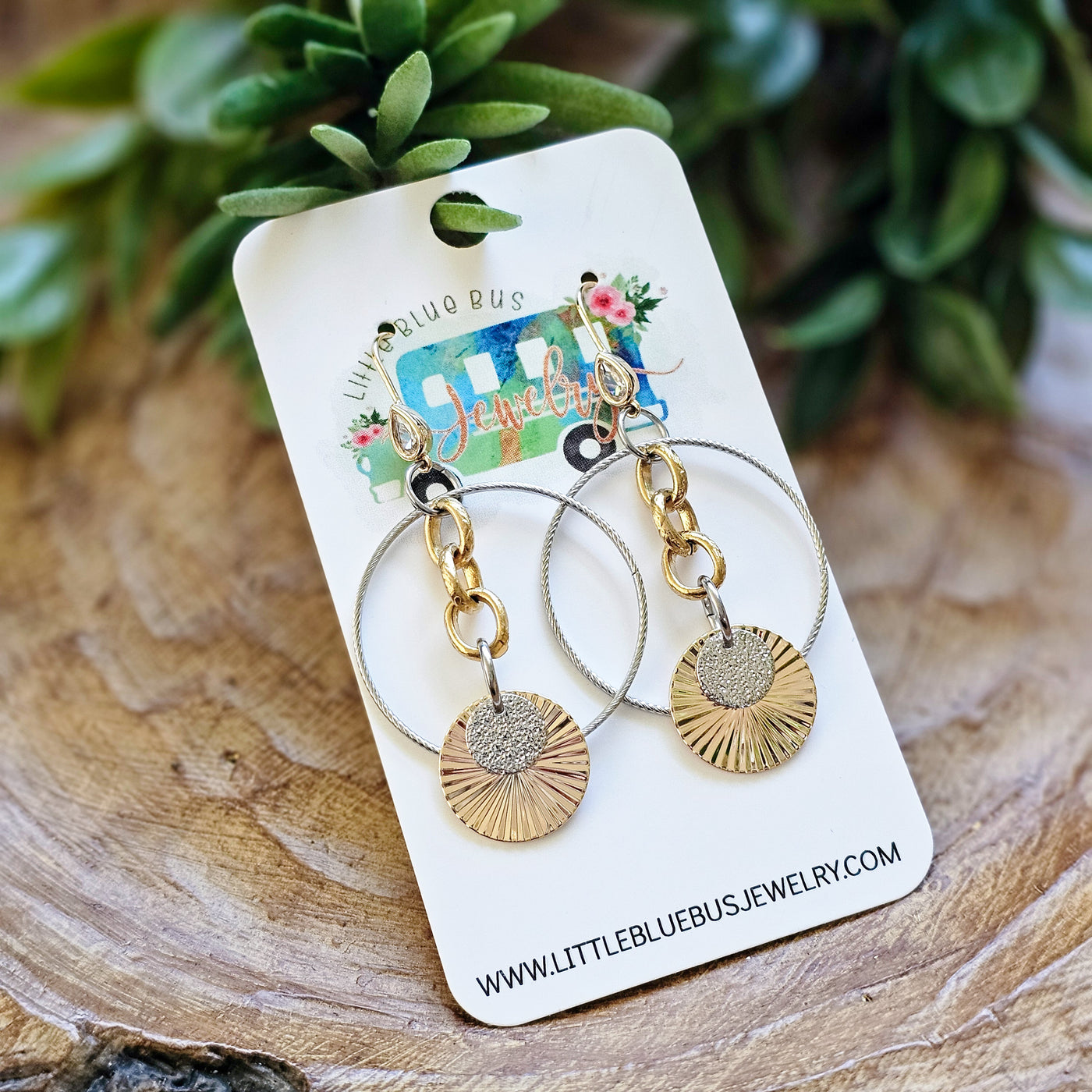 Mixed Metal Layered Circle || Earrings