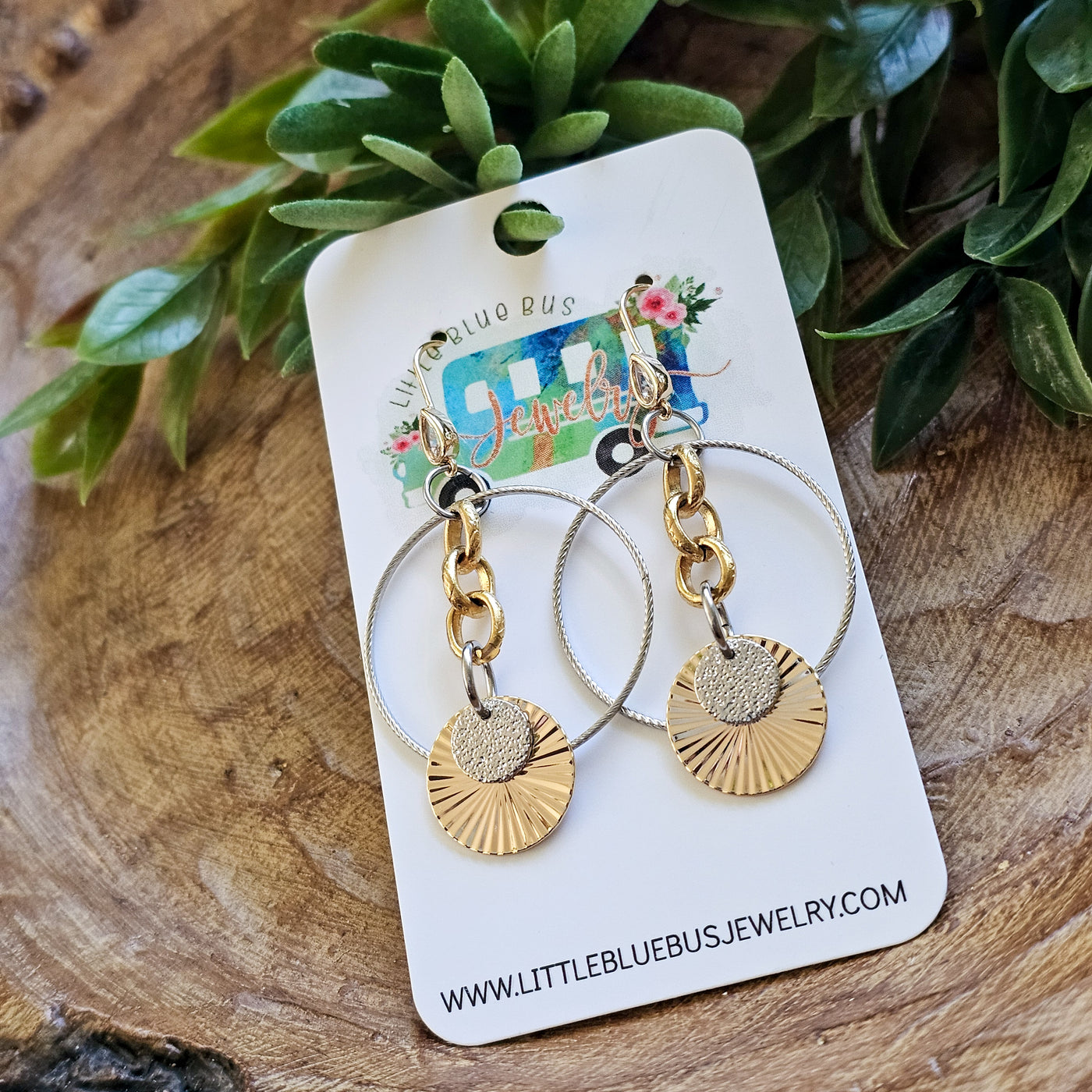 Mixed Metal Layered Circle || Earrings