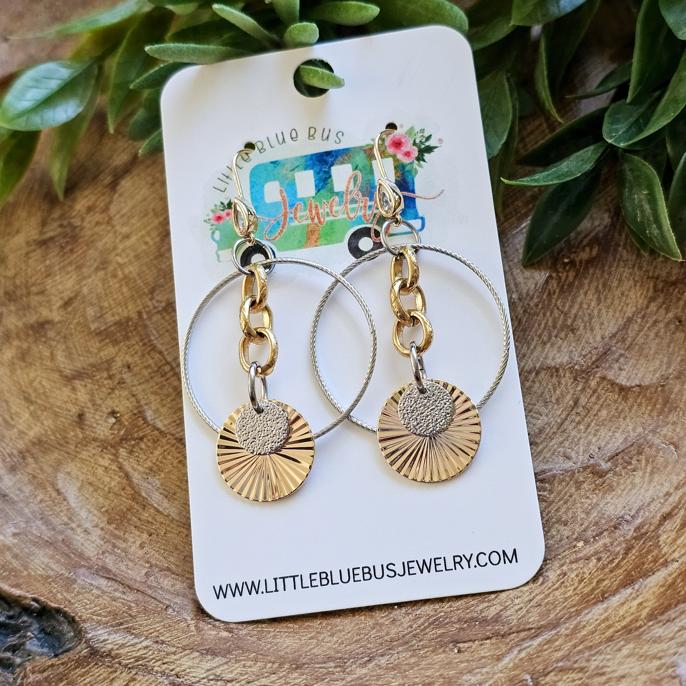 Mixed Metal Layered Circle || Earrings