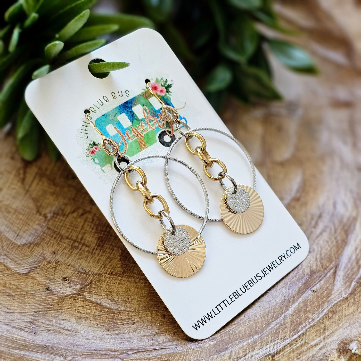 Mixed Metal Layered Circle || Earrings