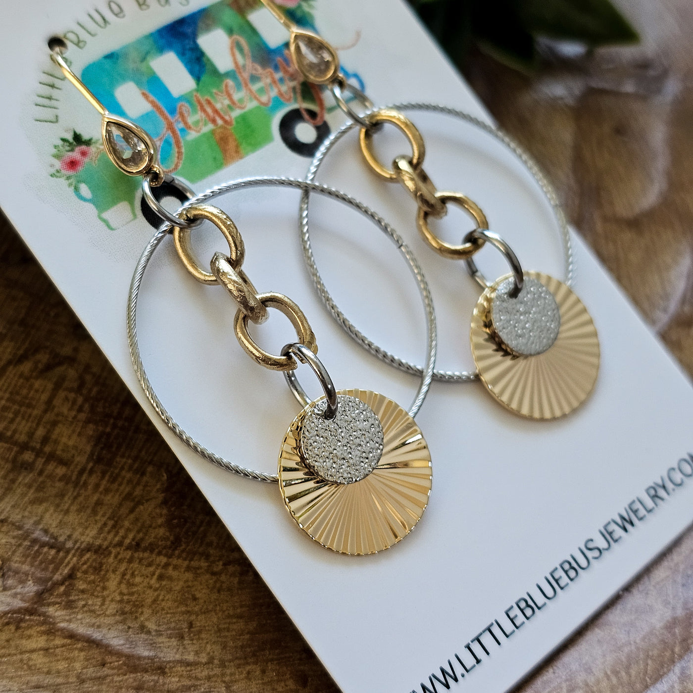 Mixed Metal Layered Circle || Earrings