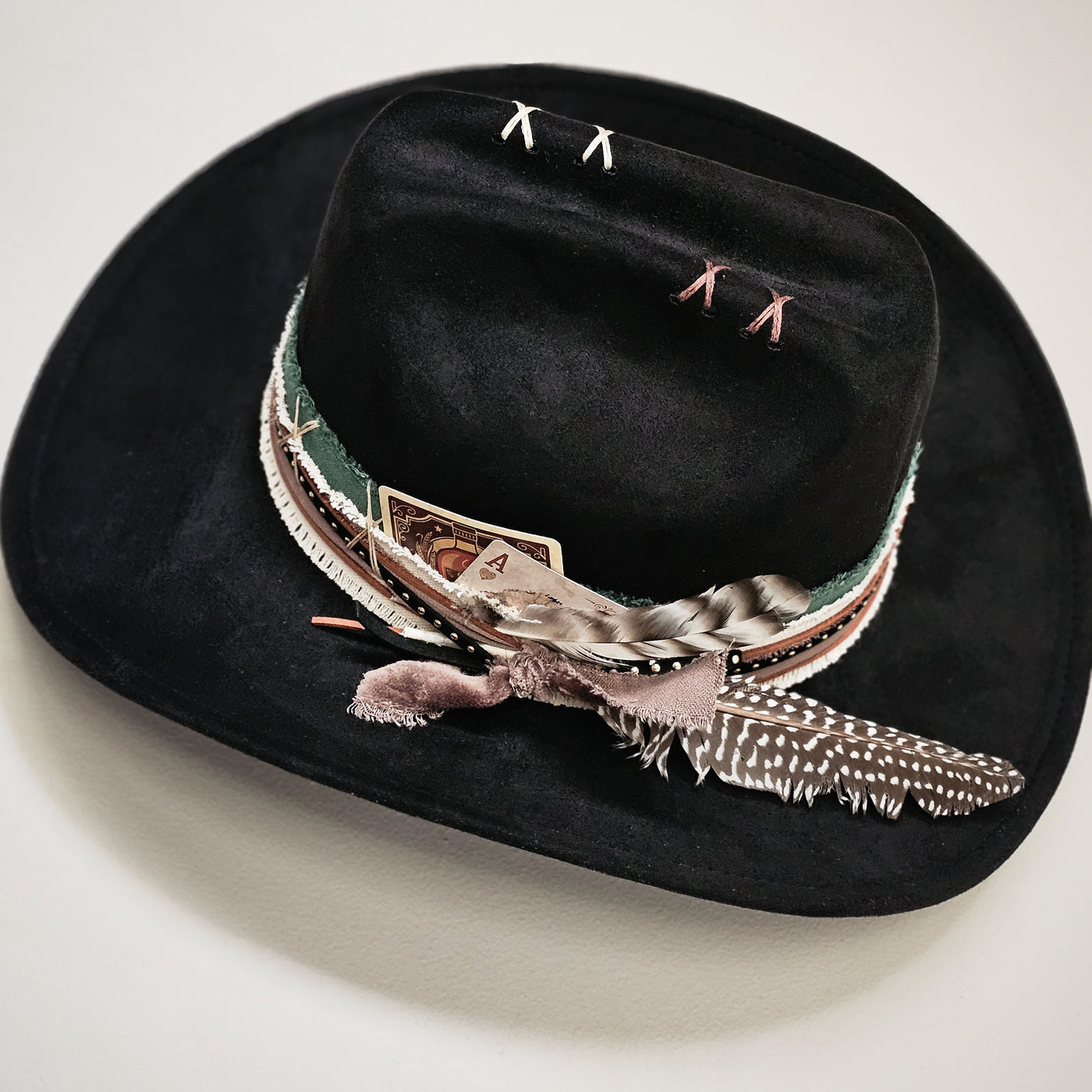 Rodeo Ready|| Black Suede Burned Cowboy Style Hat