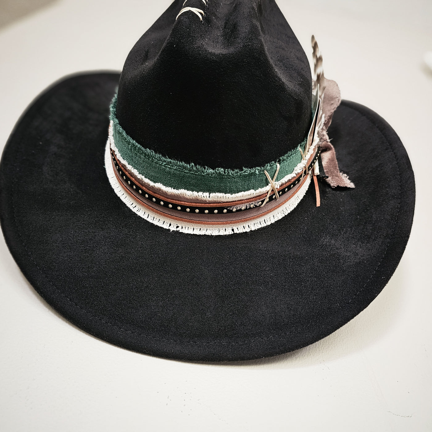Rodeo Ready|| Black Suede Burned Cowboy Style Hat