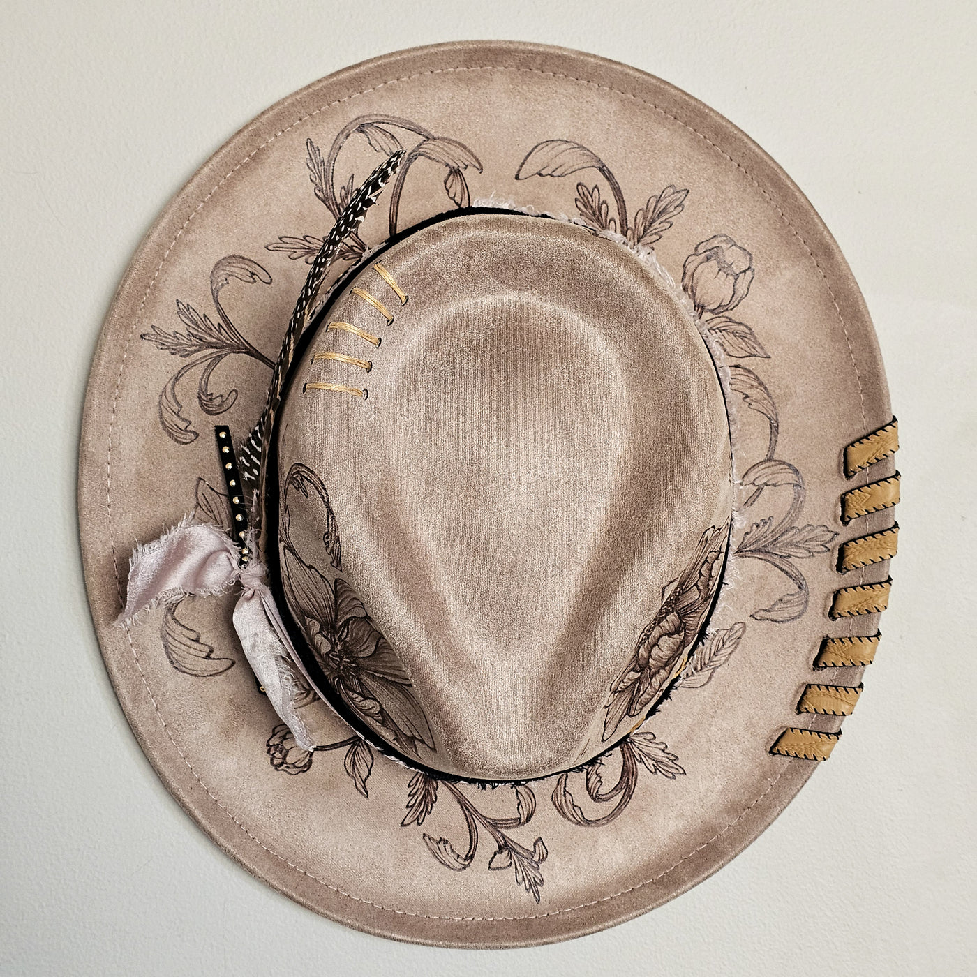 Lovely Day || Taupe Burned Skinny Brim/Pencil Brim Hat
