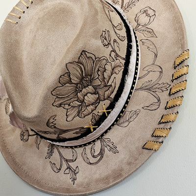 Lovely Day || Taupe Burned Skinny Brim/Pencil Brim Hat