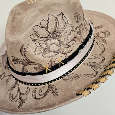 Lovely Day || Taupe Burned Skinny Brim/Pencil Brim Hat