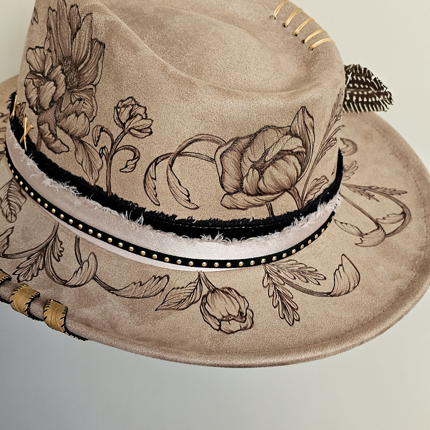 Lovely Day || Taupe Burned Skinny Brim/Pencil Brim Hat