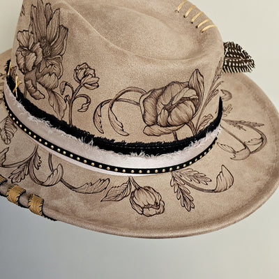 Lovely Day || Taupe Burned Skinny Brim/Pencil Brim Hat