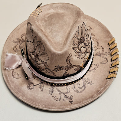 Lovely Day || Taupe Burned Skinny Brim/Pencil Brim Hat