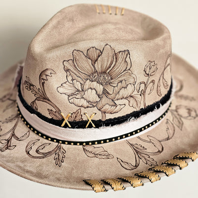 Lovely Day || Taupe Burned Skinny Brim/Pencil Brim Hat