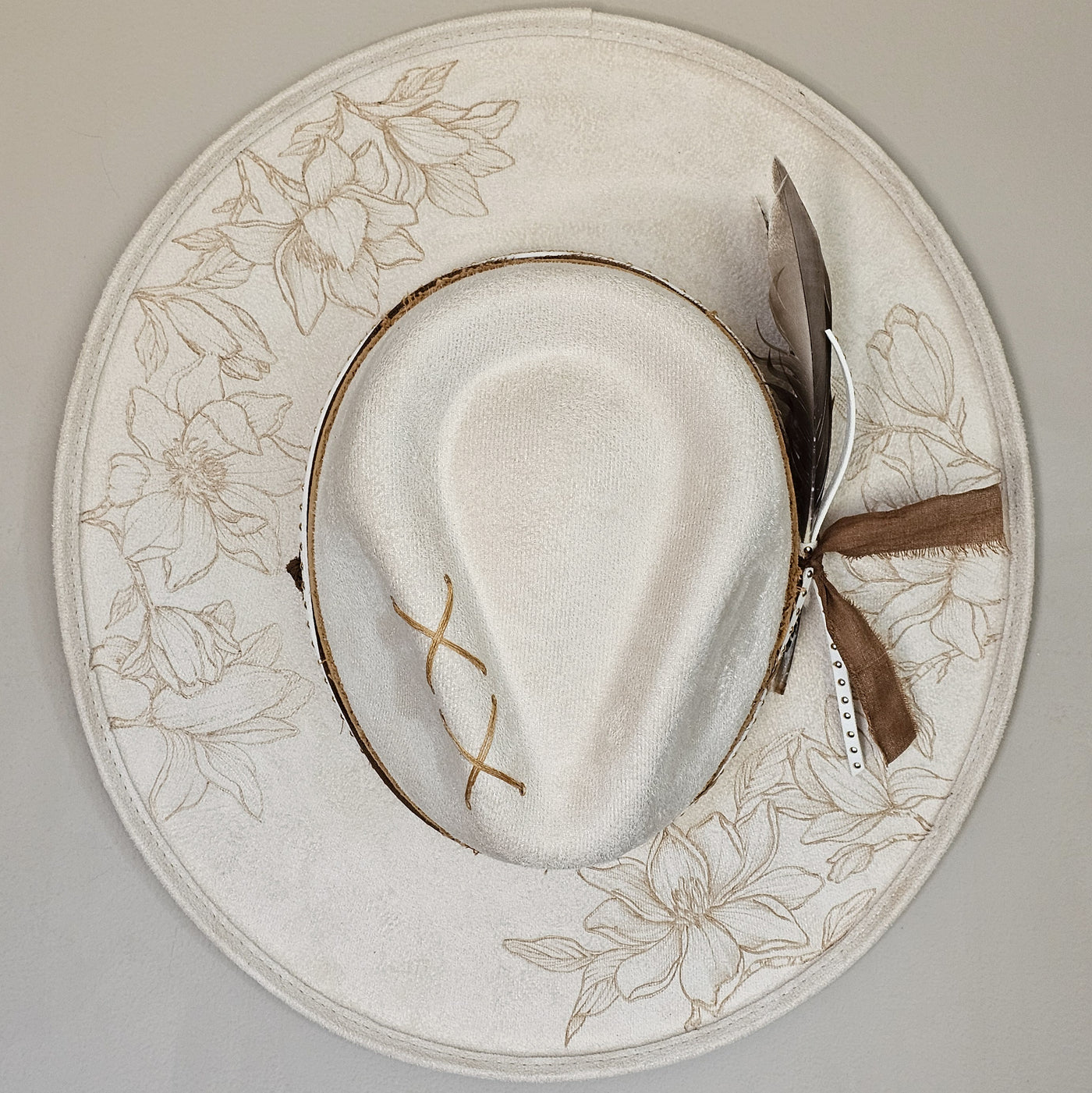 Magnolia Market || Large || Ivory Suede Burned Wide Brim Hat