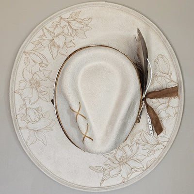 Magnolia Market || Large || Ivory Suede Burned Wide Brim Hat