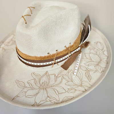 Magnolia Market || Large || Ivory Suede Burned Wide Brim Hat