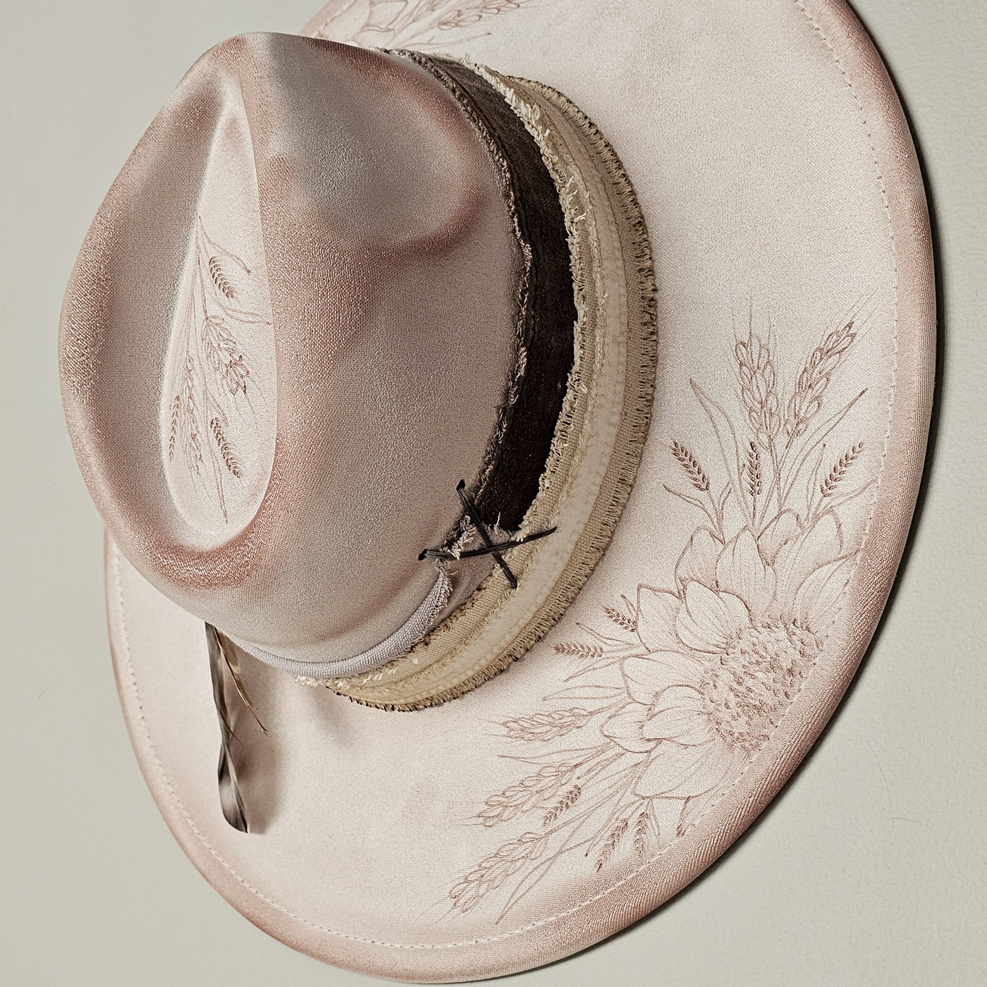 Topeka || Tan Suede Burned Wide Brim Hat