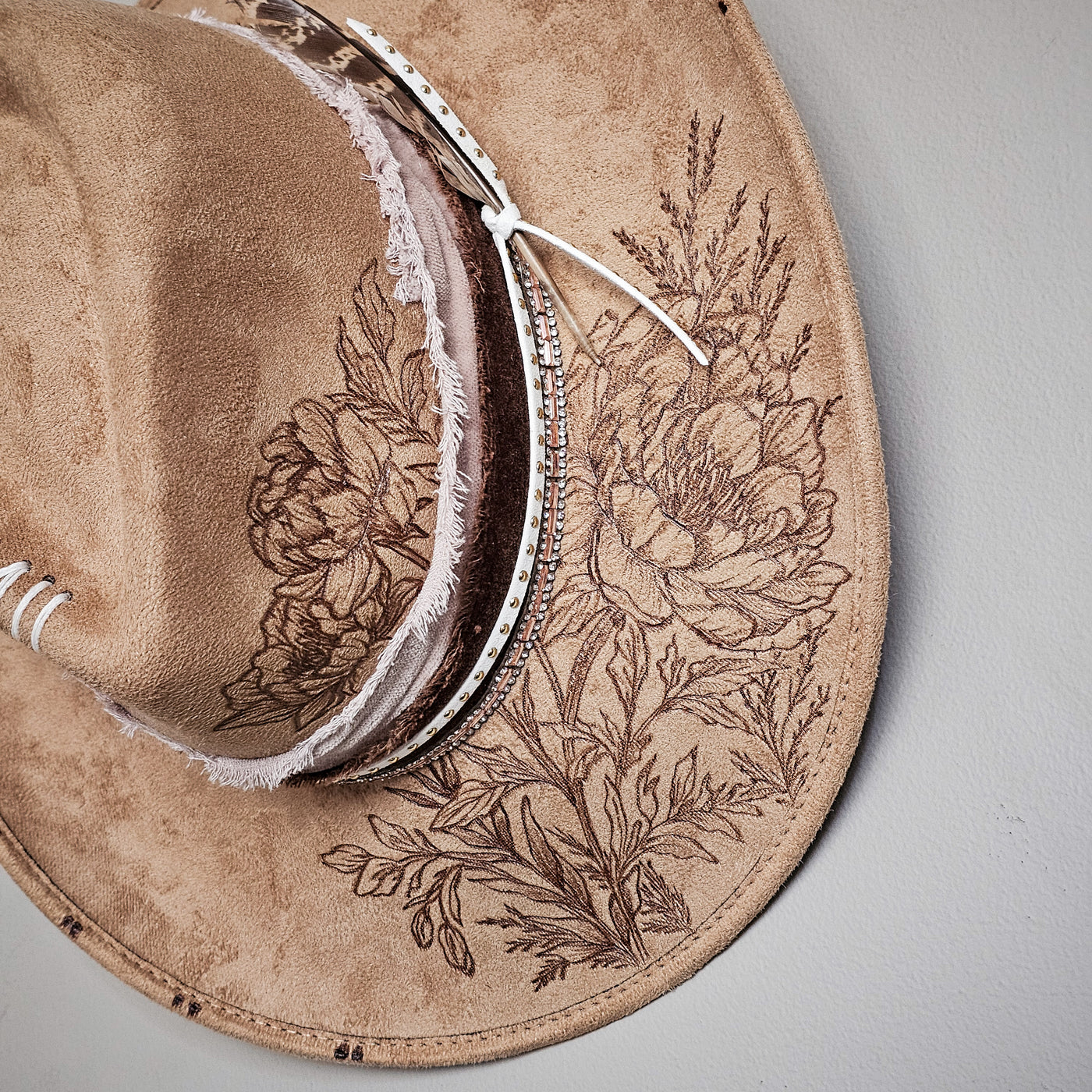 Nashville || Medium || Tan Burned Cowboy Style Hat