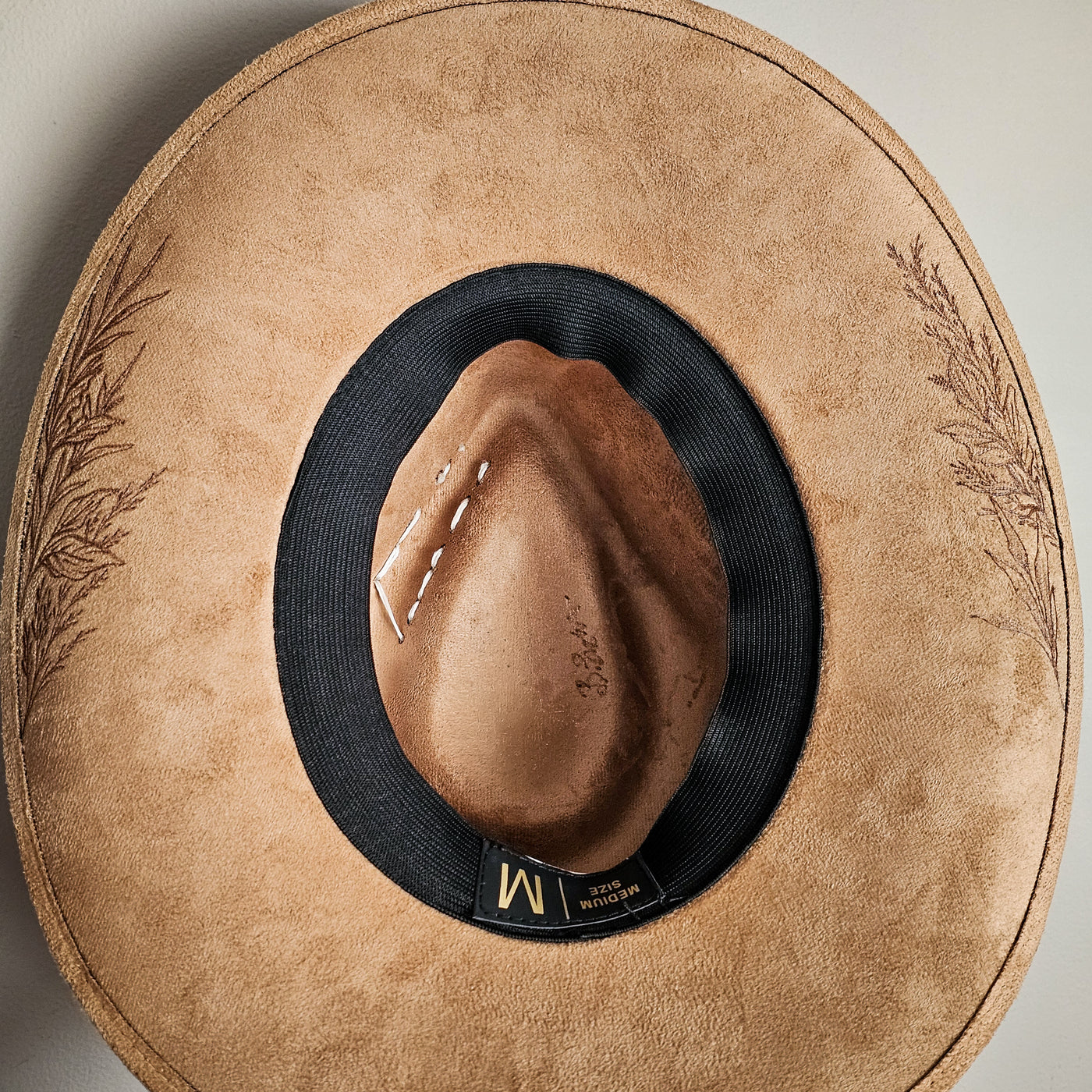 Nashville || Medium || Tan Burned Cowboy Style Hat