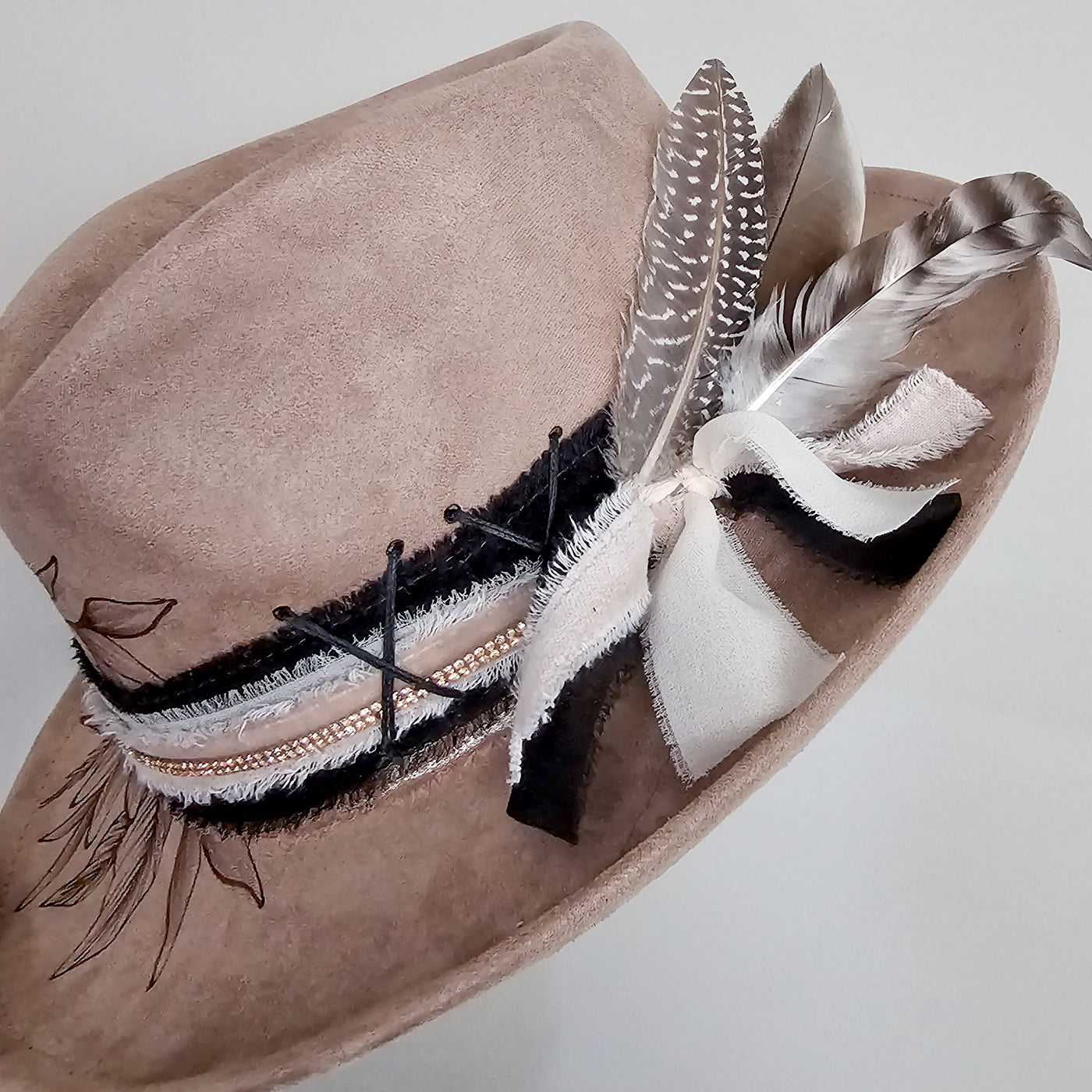 Custom Taupe Skinny Brim Hat - B. Phipps - Remaining Balance