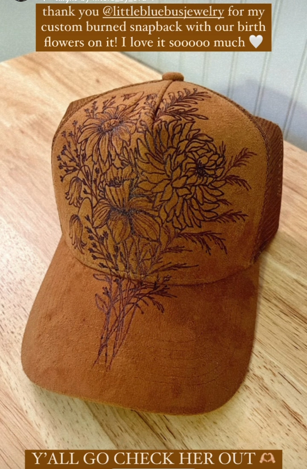 Custom Burned Trucker Style Hat – Little Blue Bus Jewelry display picture 3