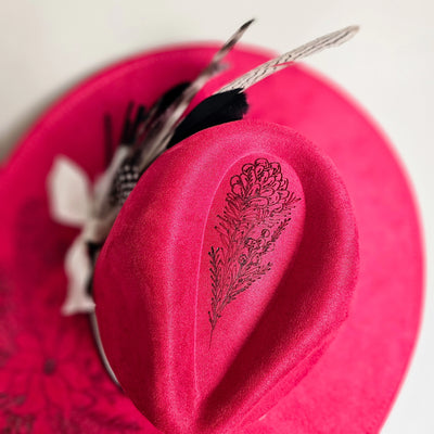 Let's Get Festive || Cranberry Suede Burned Wide Brim Hat