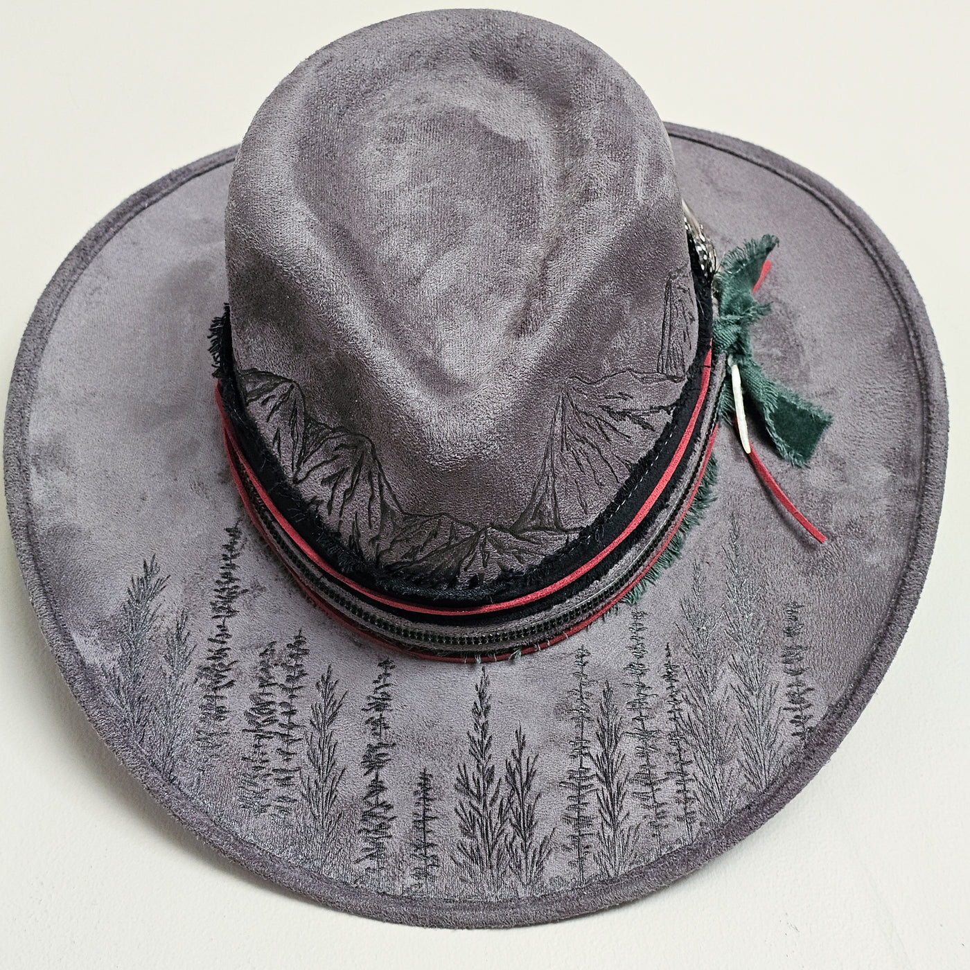 Mountain Views || Medium ||Charcoal Gray Burned Cowboy Style Hat