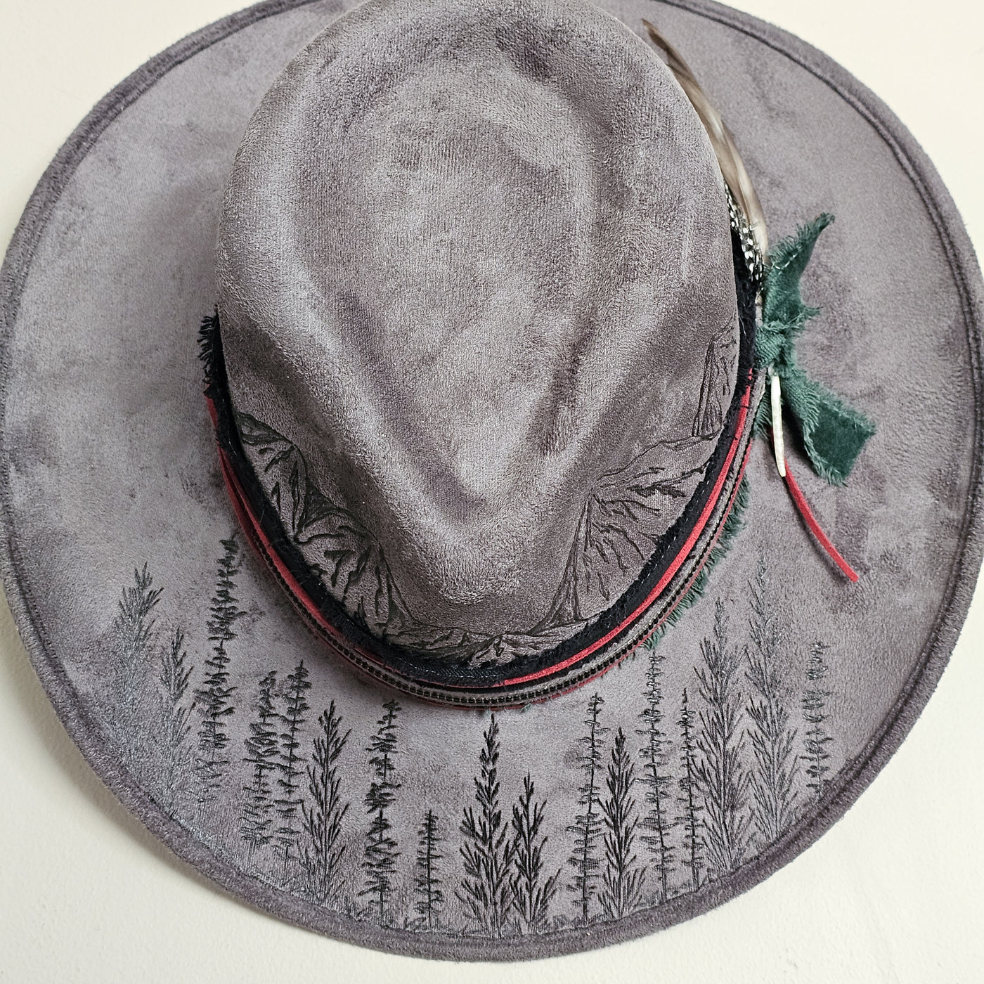 Mountain Views || Medium ||Charcoal Gray Burned Cowboy Style Hat