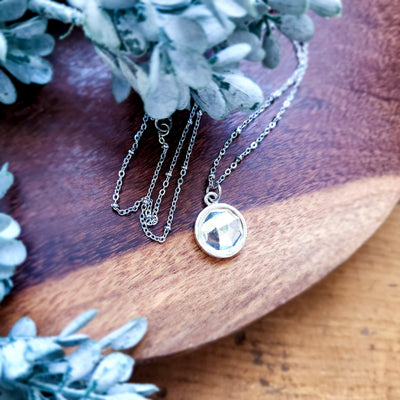 Mixed Metal Mini Faceted Pendant | Necklace