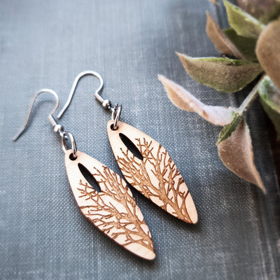 Wood Earrings - Inverted Stick to It | Earrings