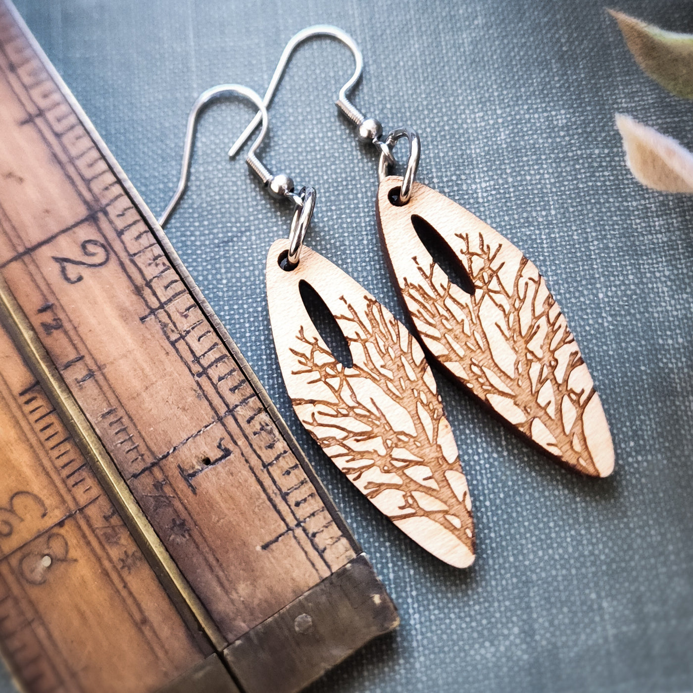 Wood Earrings - Inverted Stick to It | Earrings