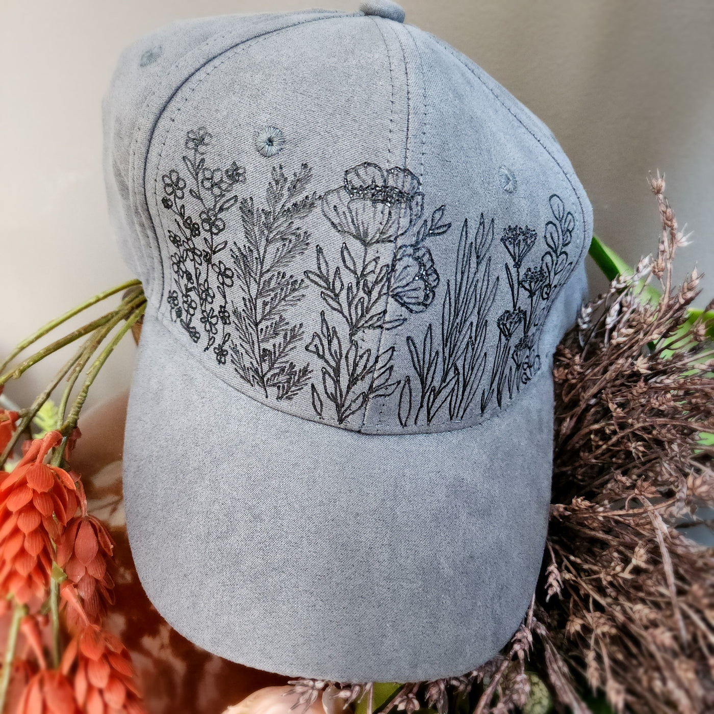 Embroidery Baseball Cap Hat In SMOKEY GRAY