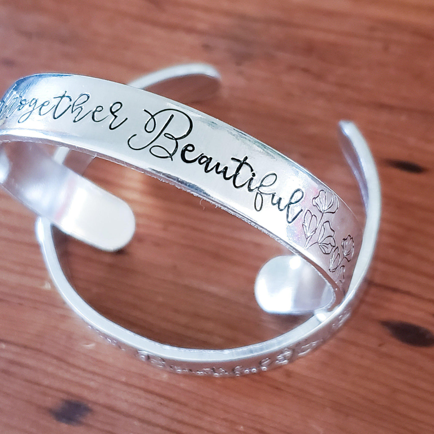 Altogether Beautiful - Hand Stamped | Necklaces and Cuff Bracelet - Little Blue Bus Jewelry