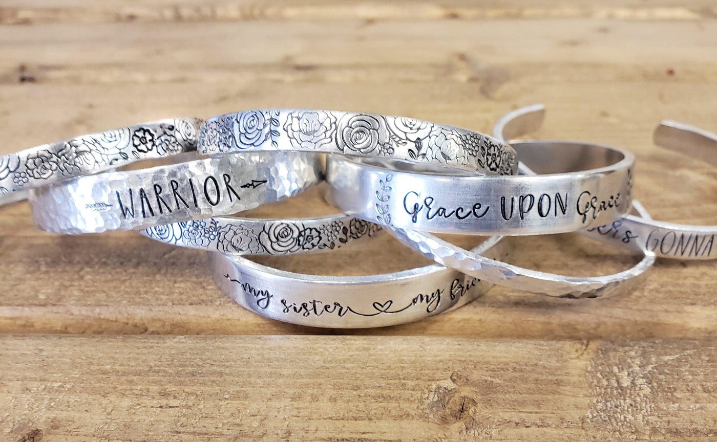 Blessed Mama | Cuff Bracelets - Little Blue Bus Jewelry