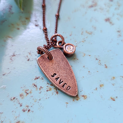 Copper Cross - Saved | Necklaces - Little Blue Bus Jewelry