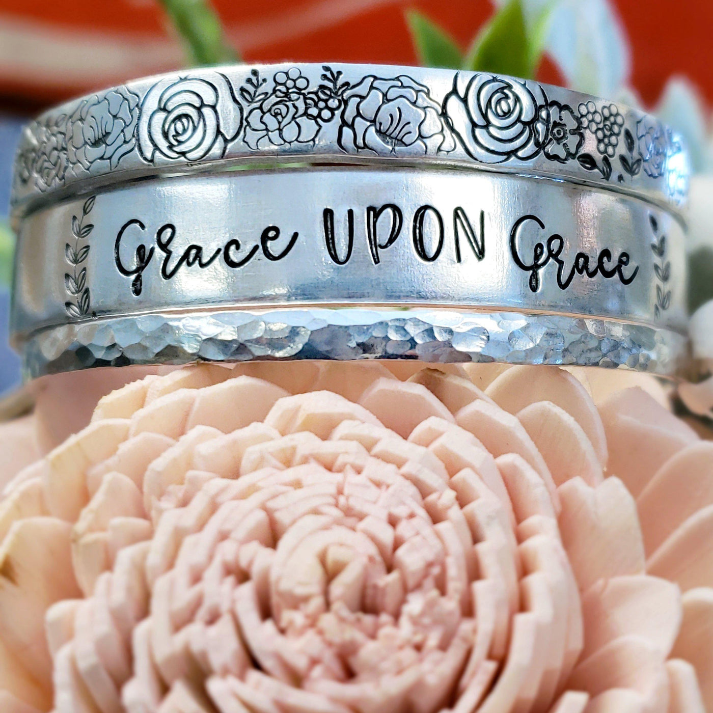 Custom Name Couple/Wedding/Anniversary Cuff Bracelet | Bracelets - Little Blue Bus Jewelry