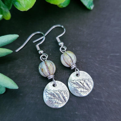 Czech Glass Watermelon Bead | Earrings - Little Blue Bus Jewelry