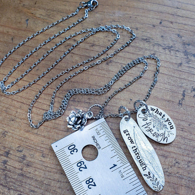 Grow Through What You Go Through - Mixed Metal | Necklaces - Little Blue Bus Jewelry
