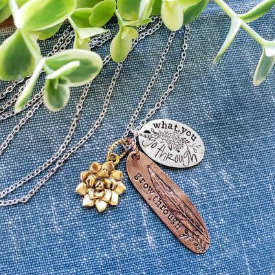 Grow Through What You Go Through | Necklaces - Little Blue Bus Jewelry