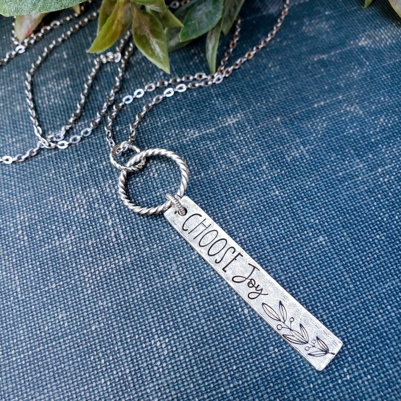 Joy - Hand Stamped | Necklaces and Cuff Bracelet - Little Blue Bus Jewelry