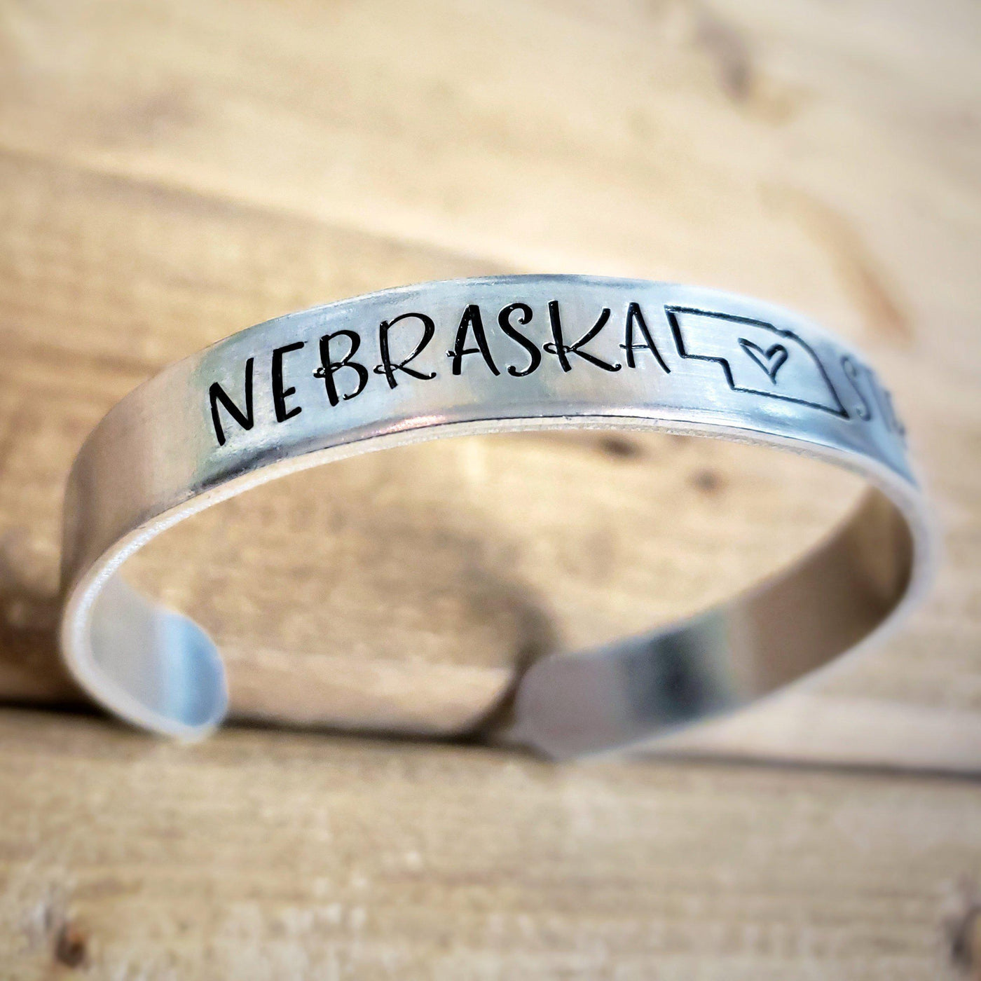 Nebraska Strong | Cuff Bracelet - Little Blue Bus Jewelry