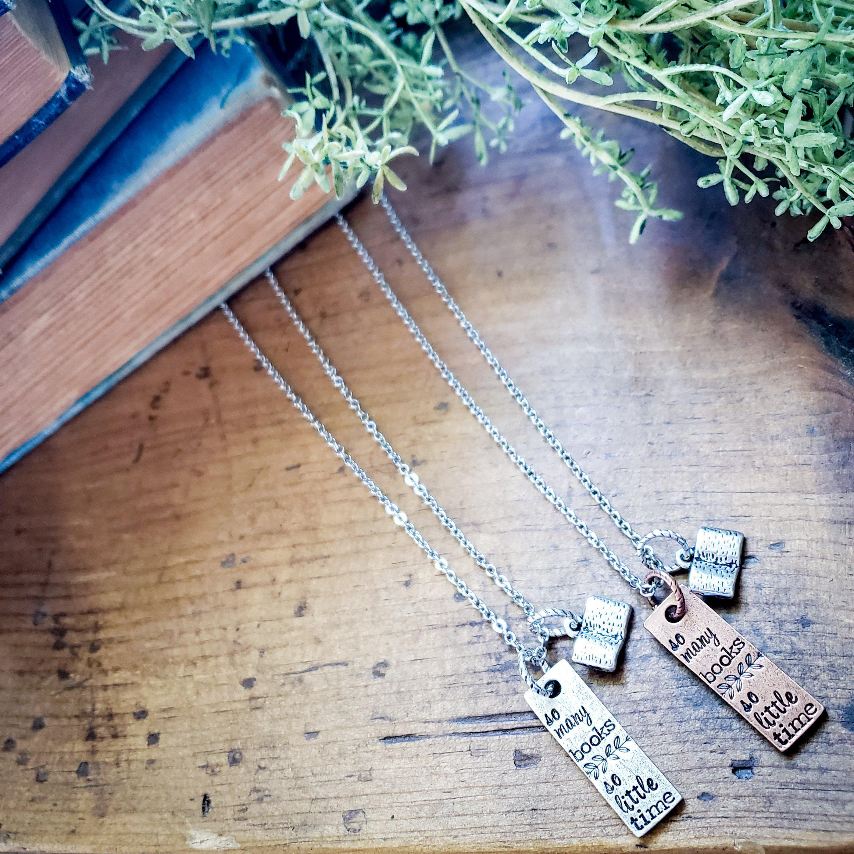 So Many Books, So Little Time – Little Blue Bus Jewelry