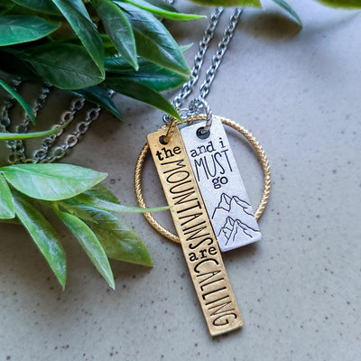 The Mountains are Calling and I Must Go - Little Blue Bus Jewelry