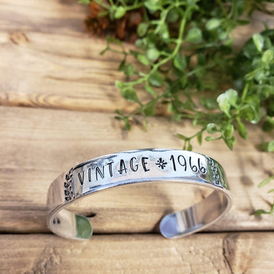 Vintage 19** | Custom Cuff Bracelet - Little Blue Bus Jewelry