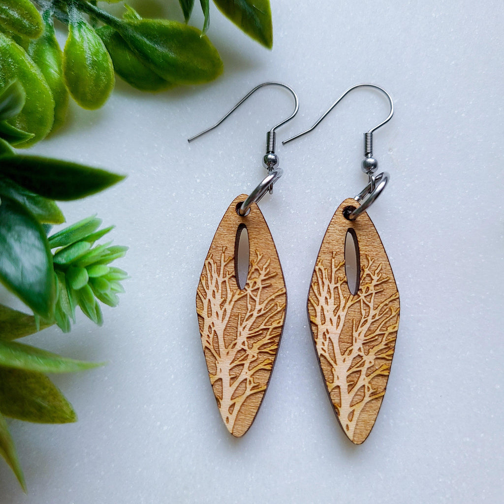 Wooden 2025 stick earrings